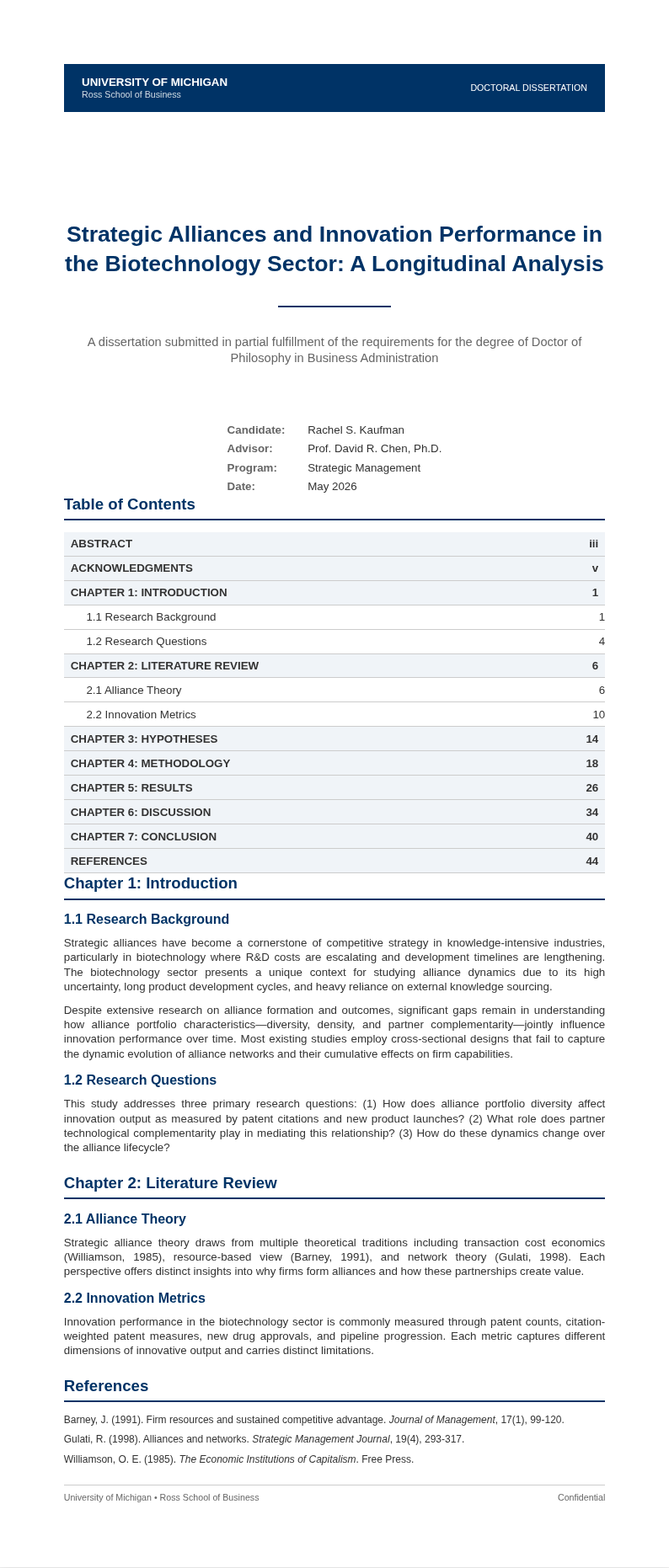 Corporate standard thesis